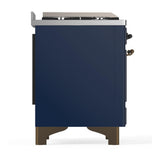 ILVE UMD40FNR3MBB Majestic III 40 inch Dual Fuel Range with 6 Burners and Griddle, Dual Function Burner up to 25,000 BTU (Natural Gas, Triple Glass Door, Midnight Blue, Burnished)