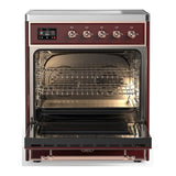 ILVE UMIB30QNR3BUP Majestic III 30 inch Induction Range with 4 Elements, 4 cu. ft. Oven Capacity (Solid Door, Burgundy, Copper)