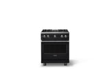 30"W. Sealed Burner Gas Range (Finish: Onyx, Trim: Polished Chrome, Fuel: Natural Gas)