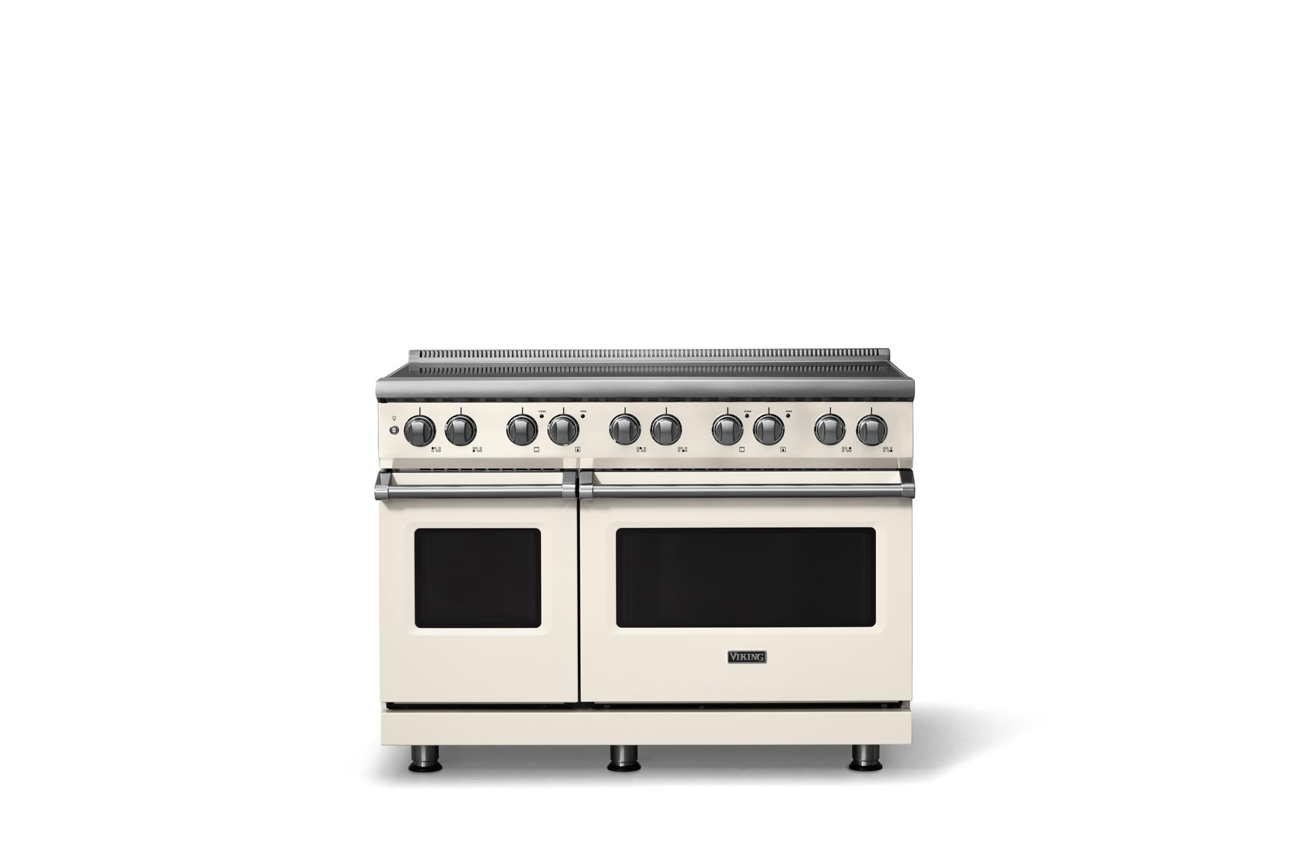 48"W. Induction Range (Finish: Pure White, Trim: Polished Chrome)