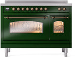 Nostalgie II 48 Inch Electric Freestanding Range in Emerald Green with Bronze Trim