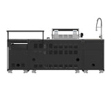 Forno Rimini Outdoor Kitchen 30" BBQ 62,600 BTU, 3 Burners with Sear & Rotisserie, 2.4 cu.ft. Beverage Center, Stainless Steel Sink, Black Cabinets & Gray Sintered Stone Countertop