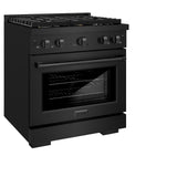 ZLINE 36 in. 5.2 cu. ft. Gas Range with Convection Gas Oven in Black Stainless Steel with 6 Brass Burners (SGRB-BR-36)