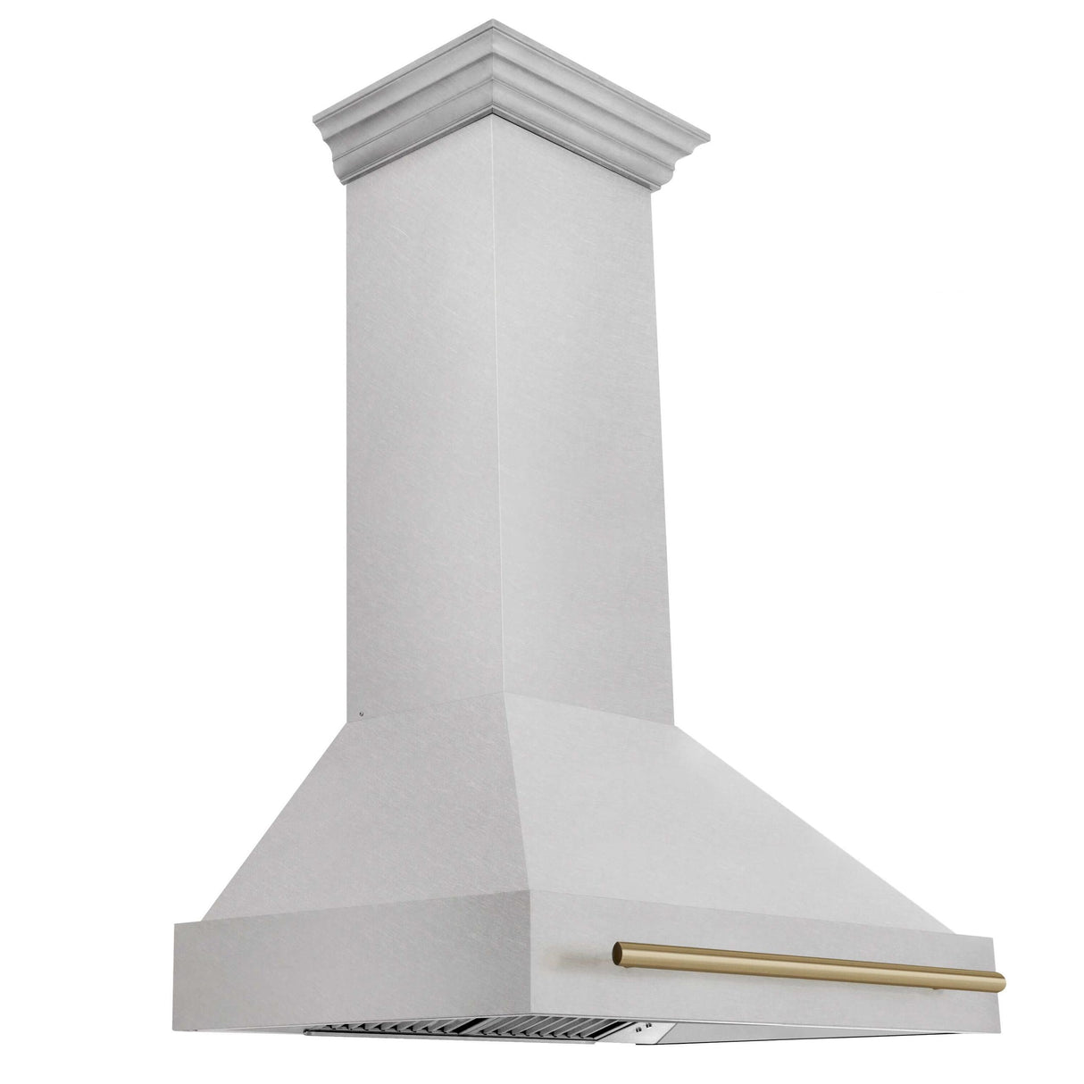 36 in. ZLINE Autograph Edition DuraSnow Stainless Steel Range Hood with Stainless Steel Shell and Colored Handle (8654SNZ-36) [Color: Champagne Bronze]