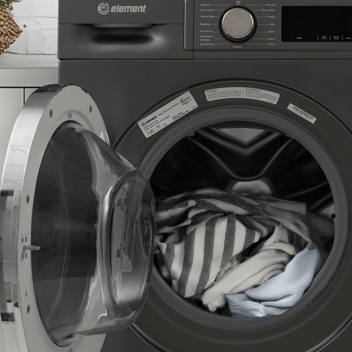 Element 24-inch 2.2 cu. ft. Front Load Washer - Gray, ENERGY STAR (ECW2224EGG)