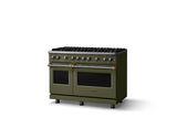 48"W. Sealed Burner Gas Range (Burner: 8b, Finish: Martini, Trim: Brushed Brass, Fuel: Propane)