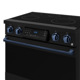 36 Inch Professional Electric Range With Tilt Panel Touch Control In Black/navy Blue  Gordon Ramsay Series