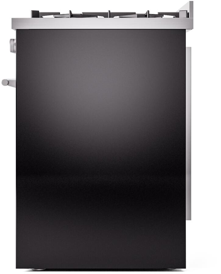 Professional Plus II 30 Inch Dual Fuel Natural Gas Freestanding Range in Glossy Black with Trim