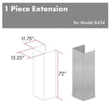 ZLINE 61" DuraSnow Stainless Steel Extended Chimney and Crown (8654-E)