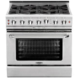 36" Gas Self Clean Range w/ Rorisserie in Oven, 6 Burners