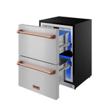 24 Inch Undercounter Built-in / Freestanding Drawer Freezer - Stainless Steel/rose Gold  Gordon Ramsay Series
