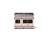 48"W. Dual Fuel Range (Burner: 8b, Finish: Blush, Trim: Brushed Brass, Fuel: Propane)