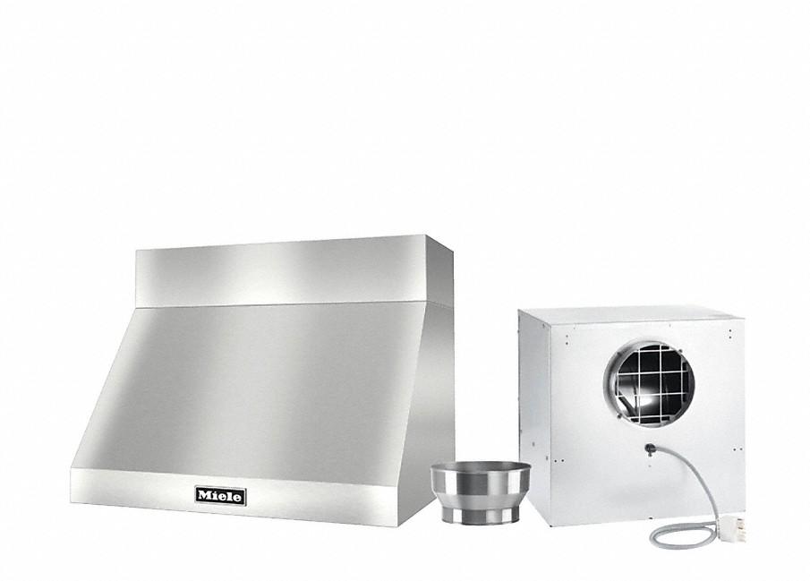 DAR 1220 Set 10 Wall-Mounted Range Hood with Extraction Mode with external XL motor including 6" chimney cover.