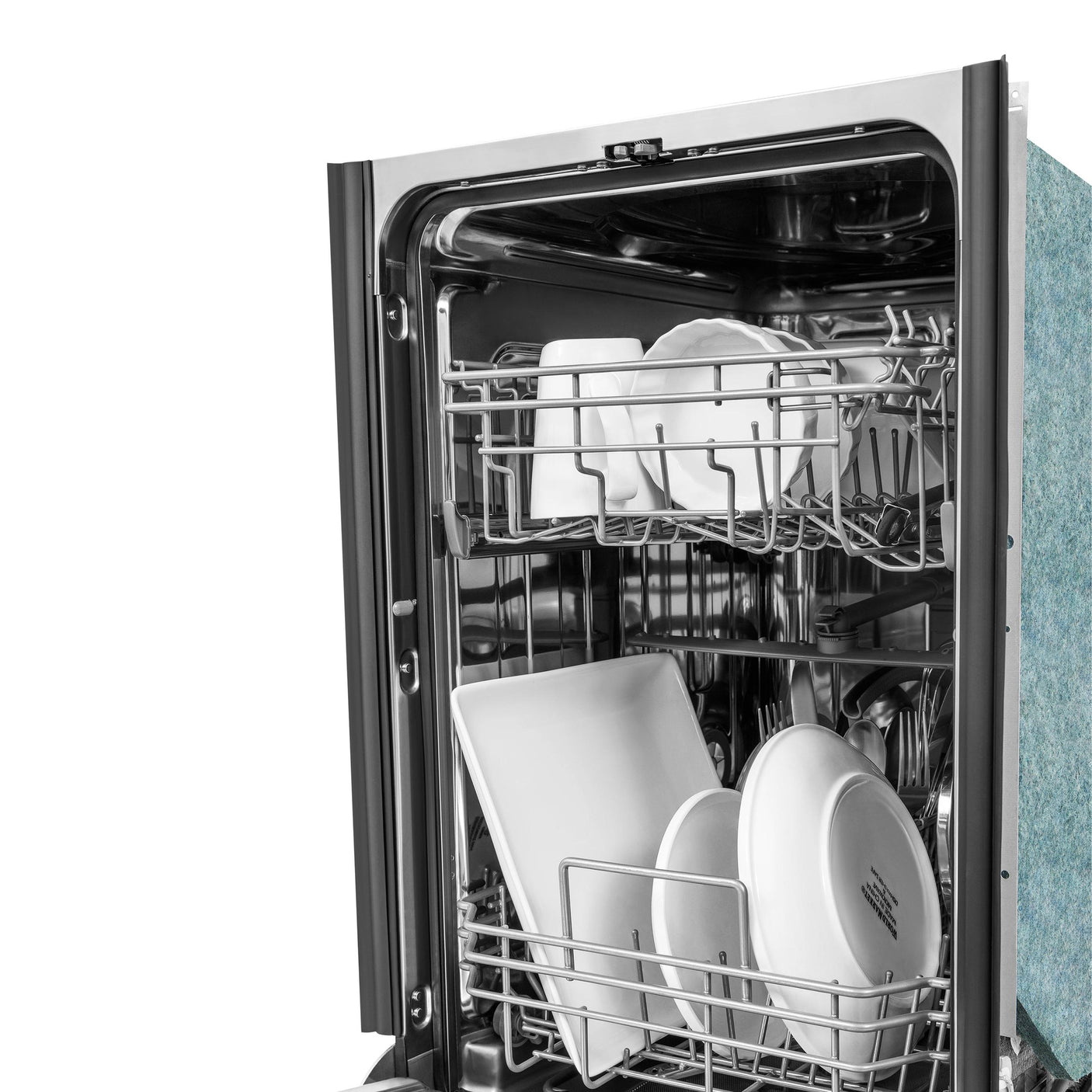 ZLINE 18 in. Compact Top Control Dishwasher with Stainless Steel Tub and Modern Style Handle, 52 dBa (DW-18) [Color: DuraSnow Stainless Steel]