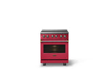 30"W. Induction Range (Finish: Valentine, Trim: Brushed Brass)