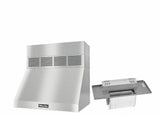 DAR 1220 Set 2 Wall-Mounted Range Hood With Circulation Mode with integrated XL motor including 6" chimney cover.