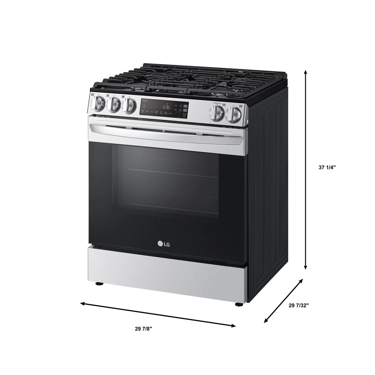 5.8 cu.ft. Gas Single OvenSlide-in Range, EasyClean® plus Self Clean, ThinQ™, Printproof™ StainlessSteel