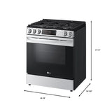 5.8 cu.ft. Gas Single OvenSlide-in Range, EasyClean® plus Self Clean, ThinQ™, Printproof™ StainlessSteel