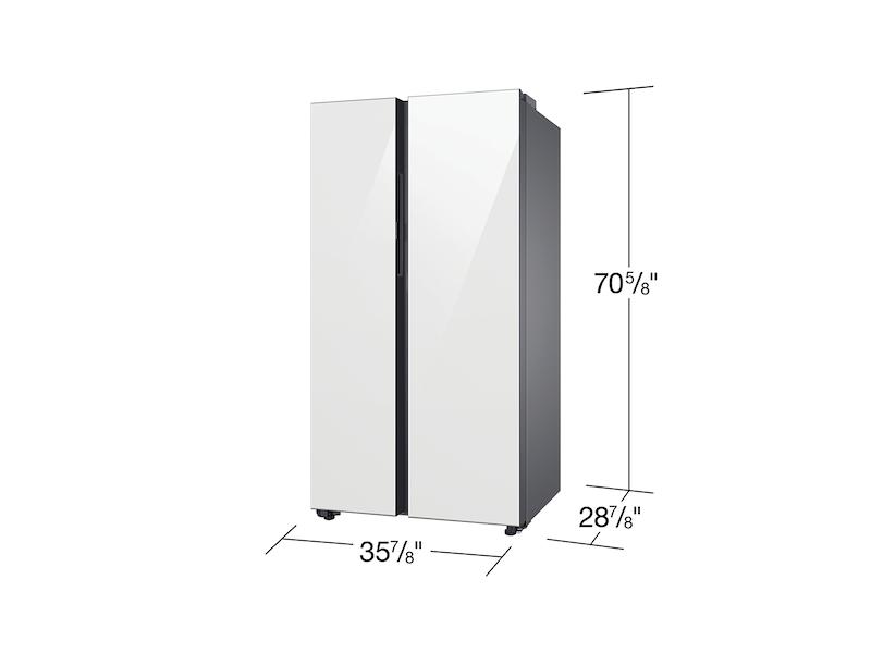 Bespoke Counter Depth Side-by-Side 23 cu. ft. Refrigerator with Beverage Center™ in White Glass