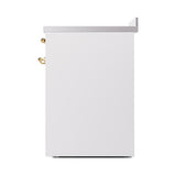 ILVE UNI304QNMPWHG Nostalgie II Noblesse 30 inch Induction Range (Solid Door, White, Brass)