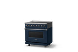 36"W. Induction Range (Finish: Slate Blue, Trim: Polished Chrome)
