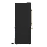 Forno Milano 2-Piece 62-Inch Freestanding Dual Bottom Freezer Refrigerator in Black - 34.4 cu.ft, Touch Control, Ice Maker