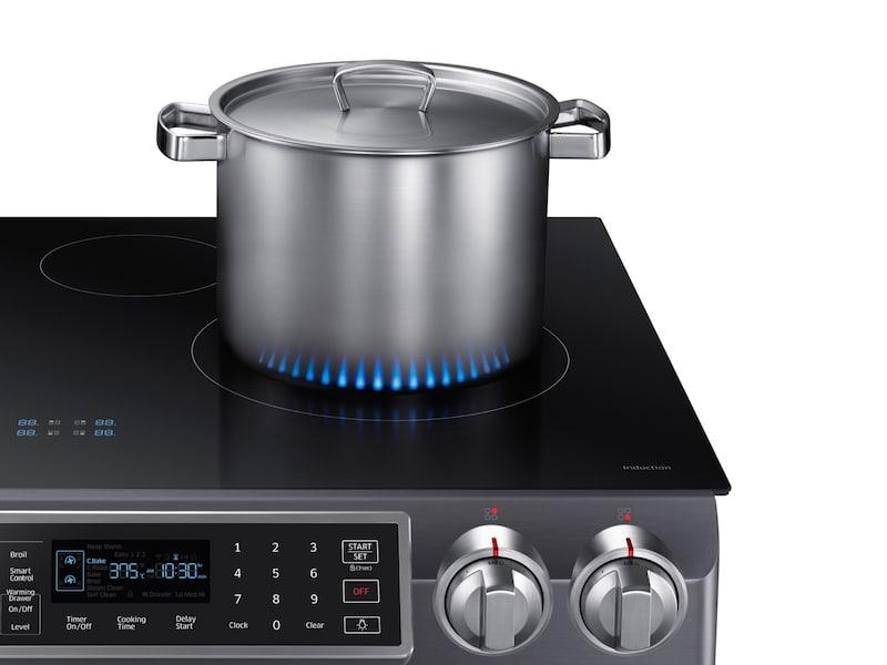 5.8 cu ft. Smart Slide-in Induction Range with Virtual Flame™ in Black Stainless Steel