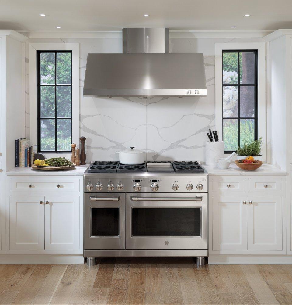 GE Cafe™ Series 48" Dual-Fuel Professional Range with 6 Burners and Griddle (Natural Gas)