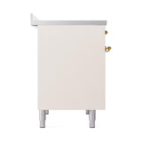 ILVE UNDI406QNMPAWG Nostalgie II Noblesse 40 inch Induction Range (Solid Door, Antique White, Brass)