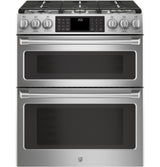 GE Cafe™ Series 30" Slide-In Front Control Dual-Fuel Double Oven with Convection Range
