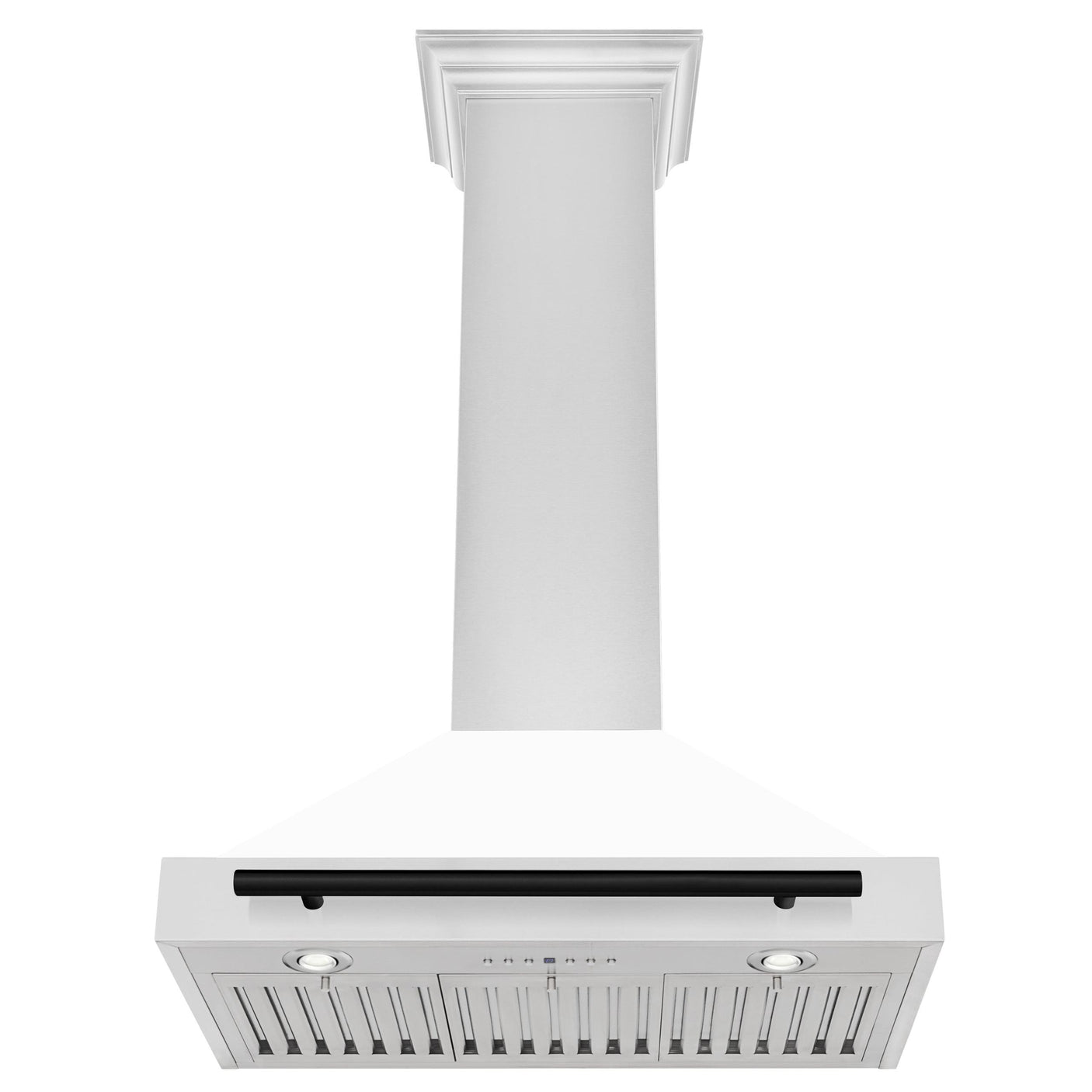 ZLINE 30 in. Autograph Edition Convertible Stainless Steel Range Hood with White Matte Shell and Champagne Bronze Accents (KB4STZ-WM30-CB) [Color: Matte Black]