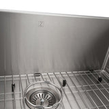 ZLINE 30 in. Meribel Undermount Single Bowl Stainless Steel Kitchen Sink with Bottom Grid (SRS-30)