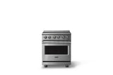 30"W. Induction Range (Finish: Stainless Steel, Trim: Polished Chrome)