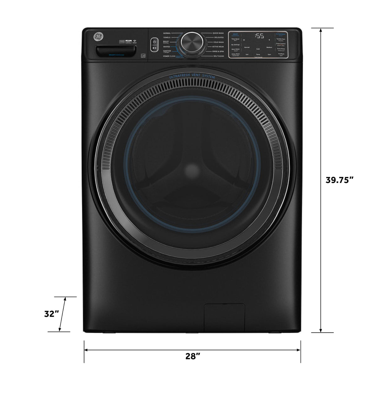 GE® ENERGY STAR® 5.0 cu. ft. Capacity Smart Front Load Steam Washer with SmartDispense™ UltraFresh Vent System with OdorBlock™ and Steam