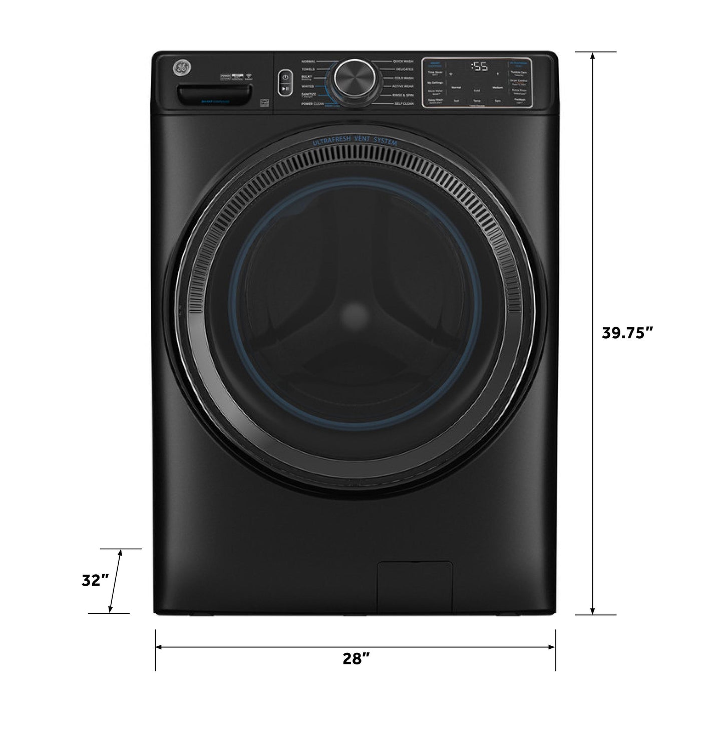 GE® ENERGY STAR® 5.0 cu. ft. Capacity Smart Front Load Steam Washer with SmartDispense™ UltraFresh Vent System with OdorBlock™ and Steam