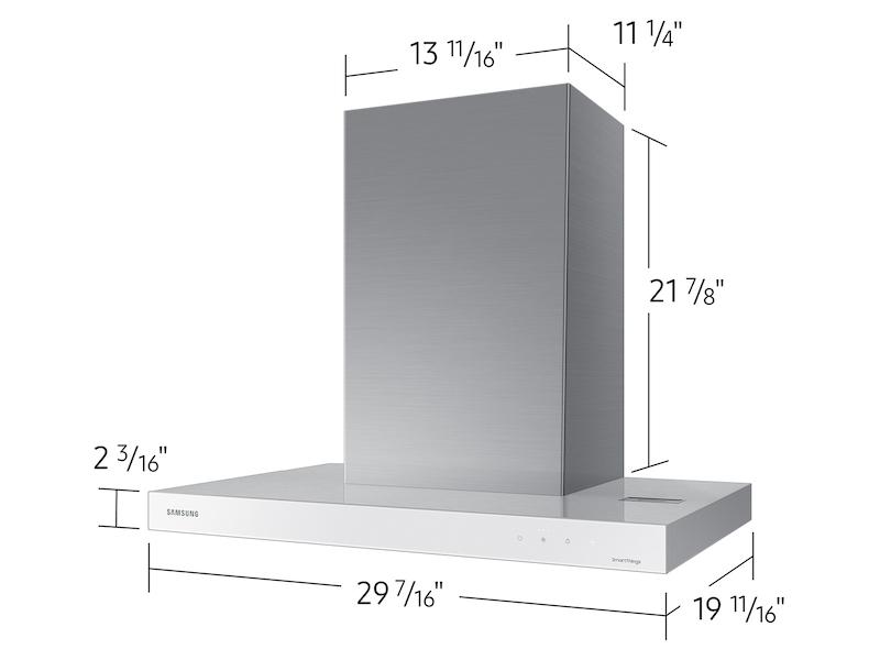 30" Bespoke Smart Wall Mount Hood in Clean White