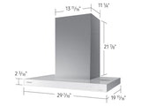 30" Bespoke Smart Wall Mount Hood in Clean White