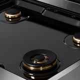 ZLINE 30 in. Autograph Edition Paramount Gas Rangetop with 4 Burners and Porcelain Cooktop in DuraSnow' Stainless Steel with Polished Gold Accents (SRTSZ-30-G)