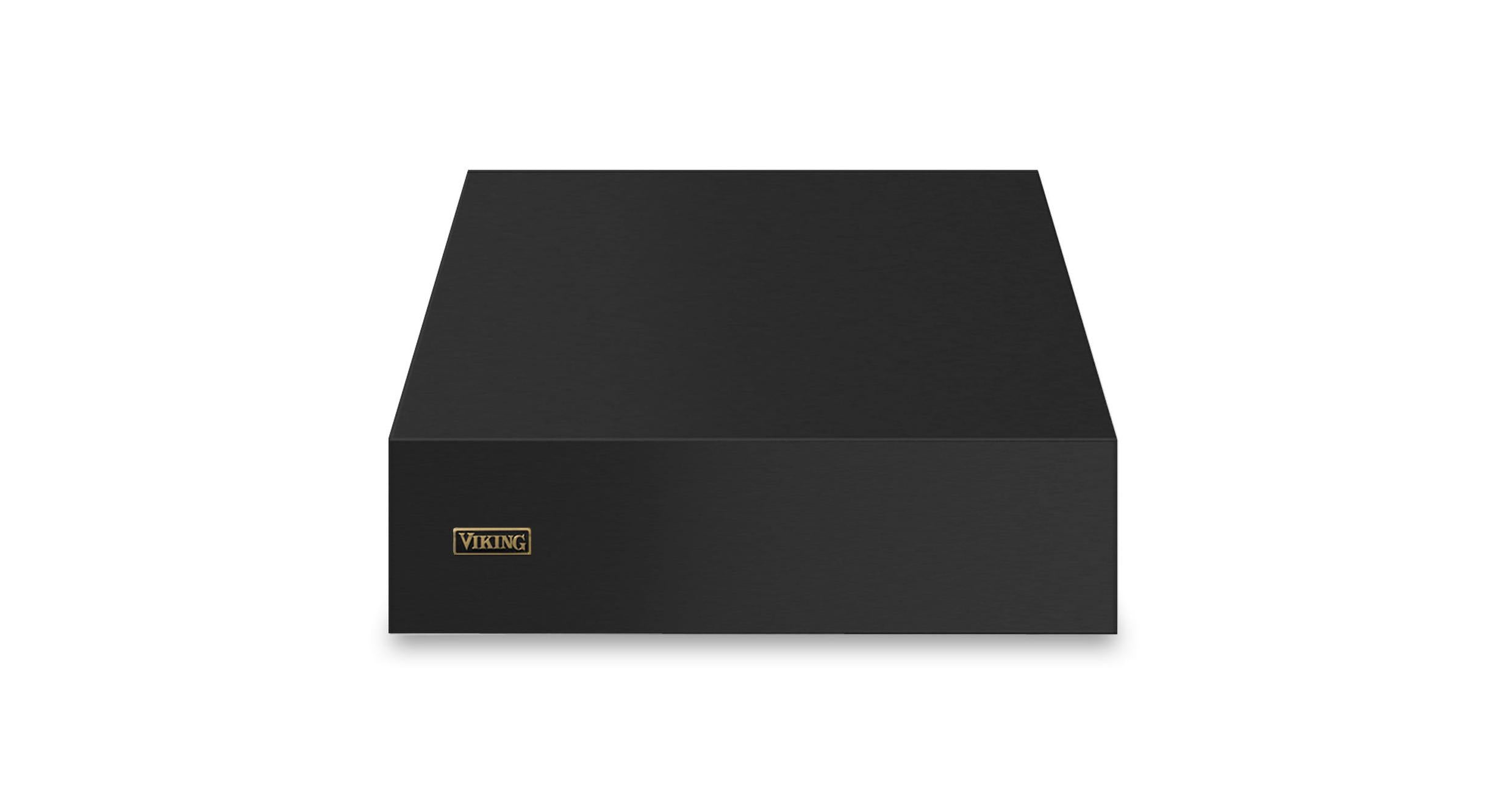 30"W. 18"H. Wall Hood (Finish: Cast Black, Trim: Brushed Brass)