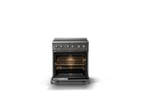 30"W. Induction Range (Finish: Damascus Gray, Trim: Polished Chrome)