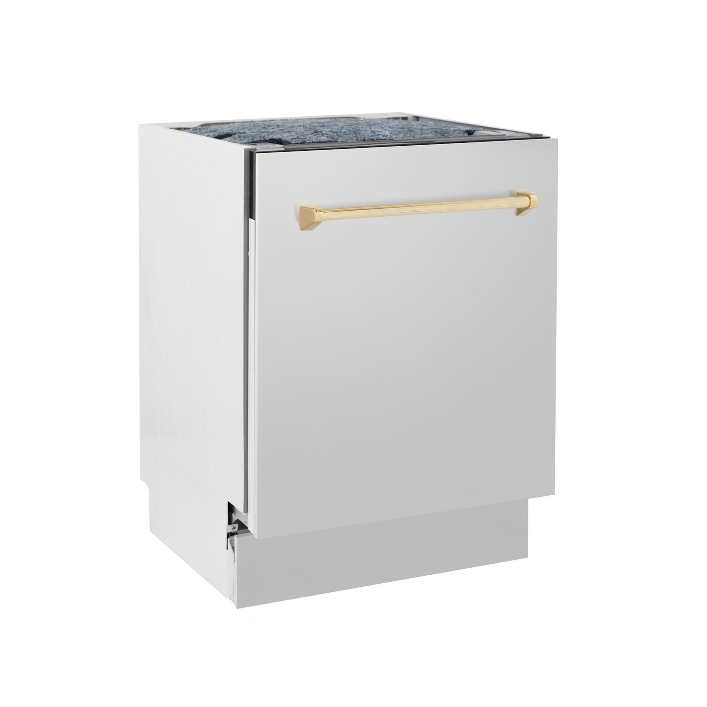 ZLINE Autograph Edition 24" 3rd Rack Top Control Tall Tub Dishwasher in Stainless Steel with Accent Handle, 51dBa (DWVZ-304-24) [Color: Gold]