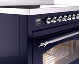 Nostalgie II 48 Inch Electric Freestanding Range in Blue with Chrome Trim