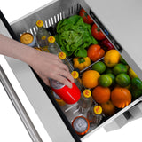 ZLINE 24 in. Touchstone 168 Can Outdoor-Rated Dual Refrigerator Drawer with DuraSnow' Stainless Steel Doors (RDSO-SN-24)