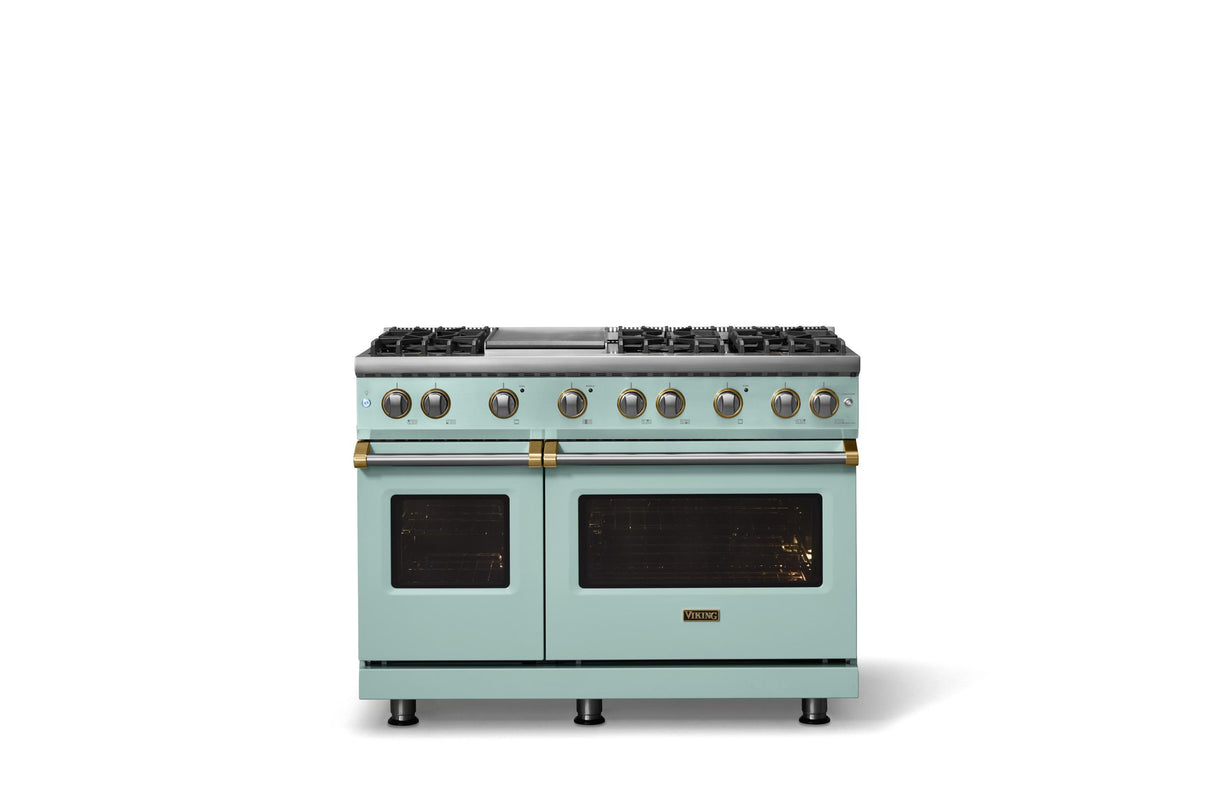 48"W. Sealed Burner Gas Range (Burner: 6g, Finish: Splash, Trim: Polished Chrome, Fuel: Propane)