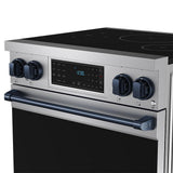 30 Inch Professional Induction Range With Tilt Panel Touch Control In Stainless Steel and Blue  Gordon Ramsay Series