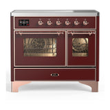ILVE UMDIB40NR3BUP Majestic III 40 inch Induction Range with 6 Elements, 3.82 cu. ft. Total Oven Capacity (Triple Glass Door, Burgundy, Copper)