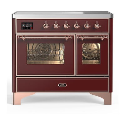 ILVE UMDIB40NR3BUP Majestic III 40 inch Induction Range with 6 Elements, 3.82 cu. ft. Total Oven Capacity (Triple Glass Door, Burgundy, Copper)