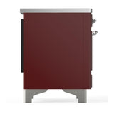 ILVE UMIB36NR3BUC Majestic III 36 inch Induction Range with 6 Elements, 3.5 cu. ft. Total Oven Capacity (Triple Glass Door, Burgundy, Chrome)