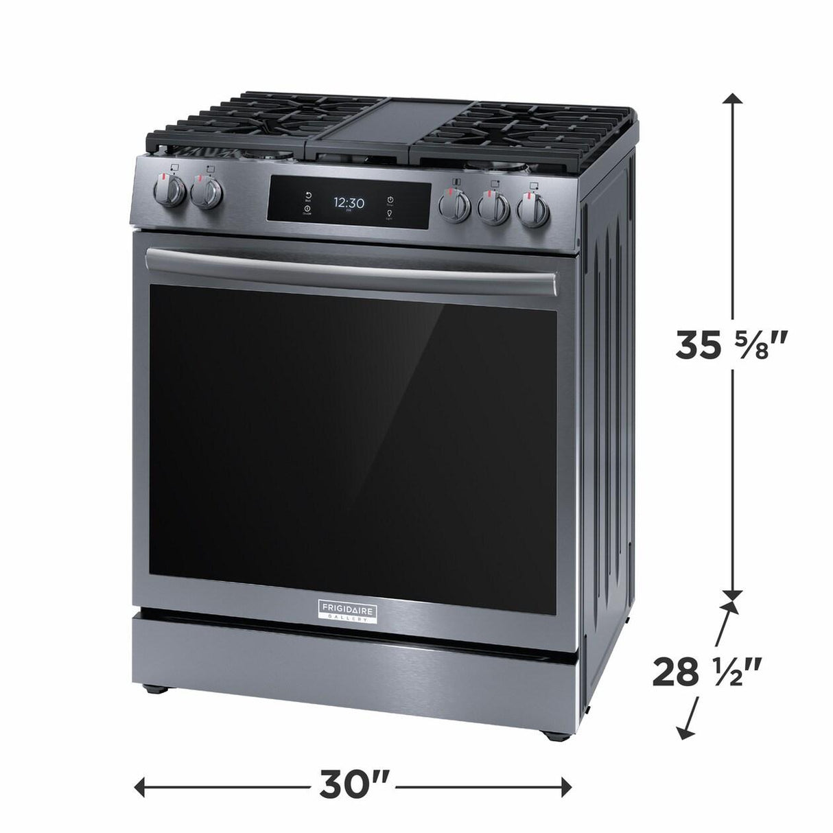 30" Front Control Gas Range with Total Convection
