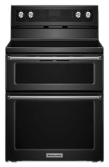 30-Inch 5 Burner Electric Double Oven Convection Range - Black
